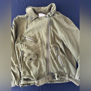 We the Free Olive Green Jacket with Belted Waist